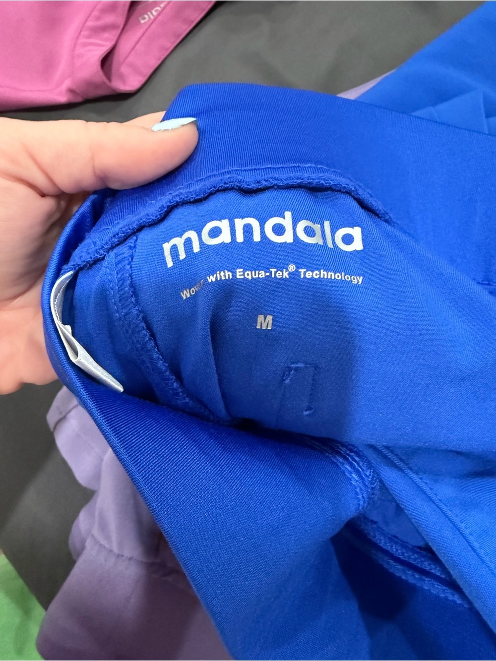Mandala Women’s V-Neck Scrub Top and Pants Set in Royal Blue - Picture 4 of 5